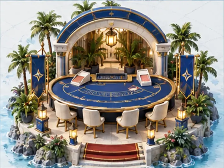 Original baccarat table pavilion illustration