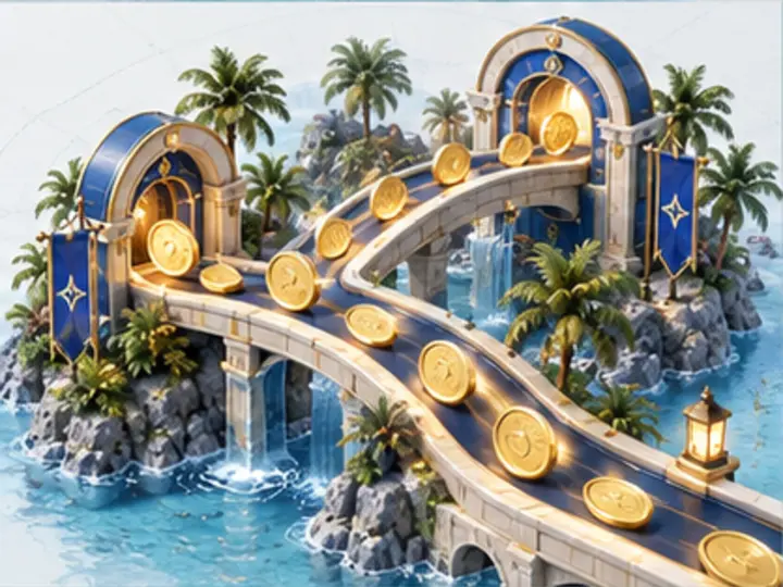 Original gold coin path illustration for the Coin Rush research topic