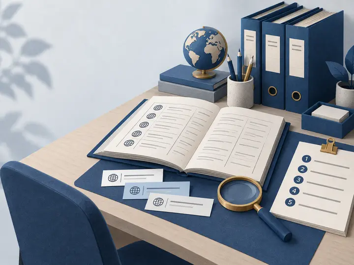 Layered evidence cards for regulator, domain, product rules and personal checks
